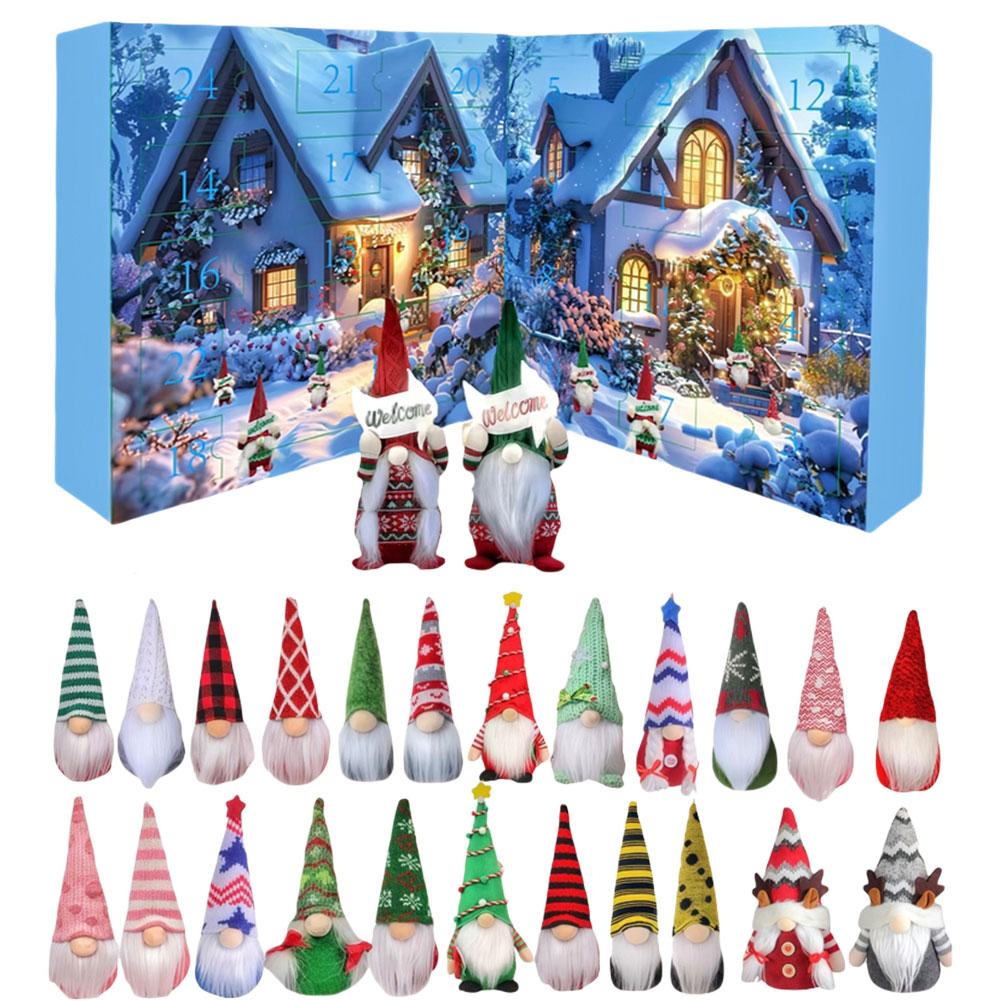 2025 Christmas Gnome Holidays Advent Calendar 24 Days Xmas Countdown Calendar Gnome Plush Christmas Countdown Calendar for Kids