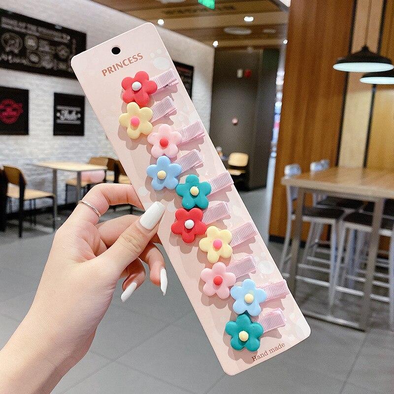 10 шт./компл., заколка для волос с бантиками принцессы в стиле кавай для девочек, головной убор, новинка 2023 года, детские заколки для волос, детская повязка на заколку с боковой челкой для женщин и детей