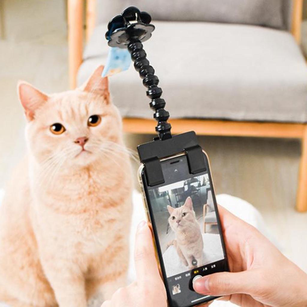 Dog Selfie Treat Clip Rotatable Stable Firm Cat Pet Selfie Stick Smartphone Attachment for Phone Cam