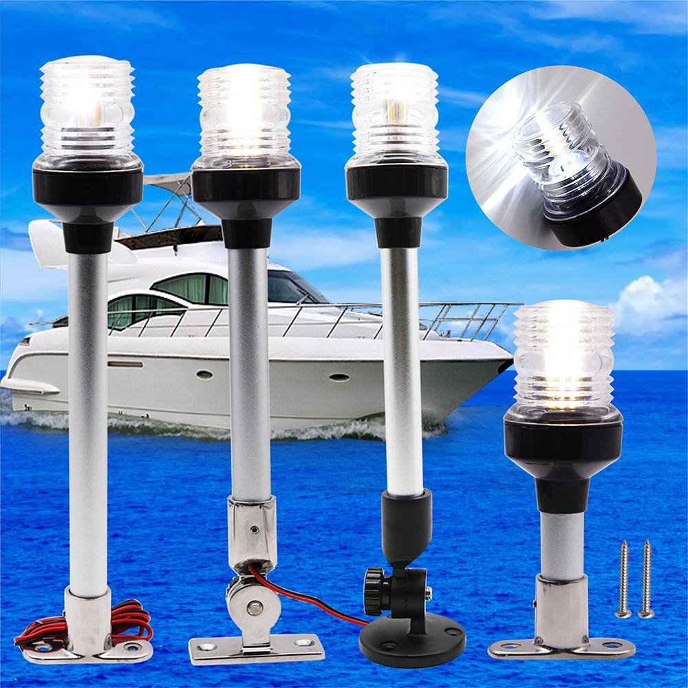 Marine Boat Yacht Stern Anchor Pure White LED Navigation Light All Round 360° DC 12V Waterproof Anchor Signal Light