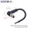 M8 IP67 Waterproof Connector Metal Interface Straight /Right Angled Male Aviation Plug Molding Cable 3 4 Pin 5B Code 1M 2M 5M