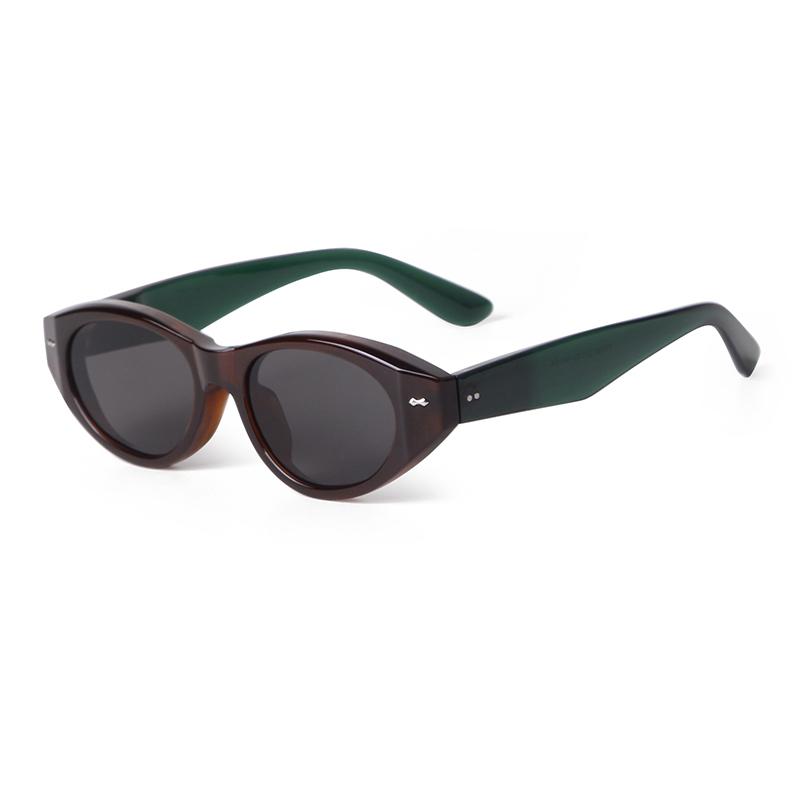 Trendy Tortoise Shell Cat Eye Sunglasses Women Men Green Big Rivets Cateye Sun Glasses Shades Female Oculos De Sol
