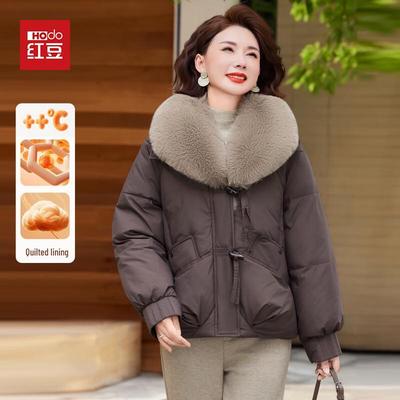 Hodo Женская Премиальная Повседневная Стеганая Куртка с Воротником из Искусственного Меха