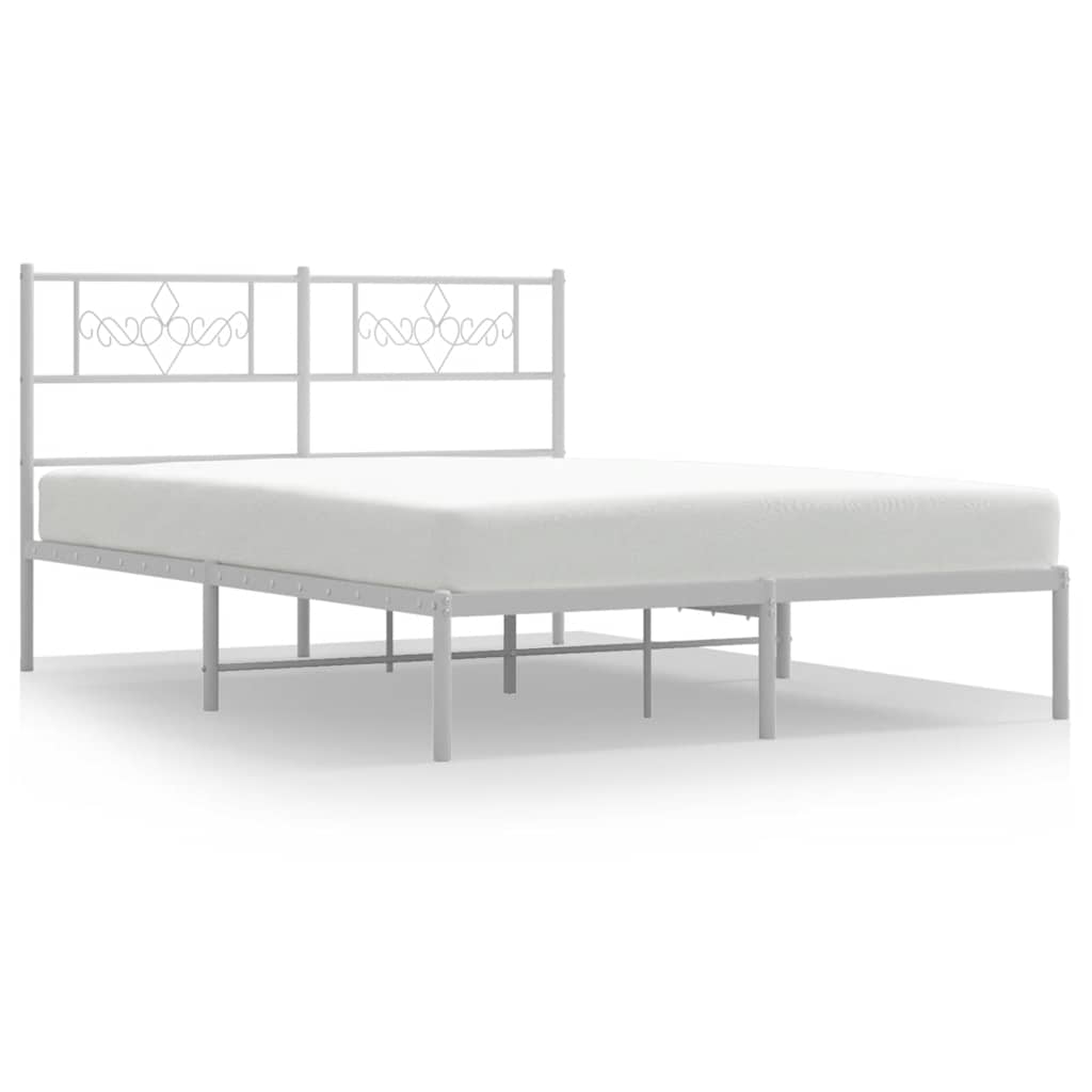 Металлический каркас кровати с изголовьем Белый 150 x 200 см