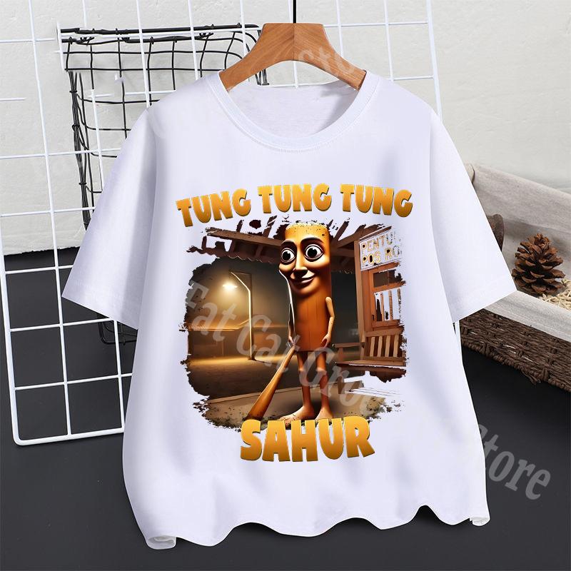 2025 Тралалеро Тралала Футболка Мальчики Лето Тунгтунг Сахур Маразм Короткий Рукав Детская Аниме Фигурки Футболки Топы Детская Одежда Подарок