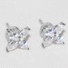 S925 Sterling Silver Stud Earrings Women's Crystal Zircon Clover Earrings Simple Fashion Hypoallergenic
