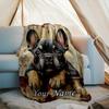 1PC Custom Name French Bulldog Portrait outdooor Flannel blankets Throw Blanket All-Season Throw Gift Bedspread for Couch, Bed, Camping Holiday Birthd