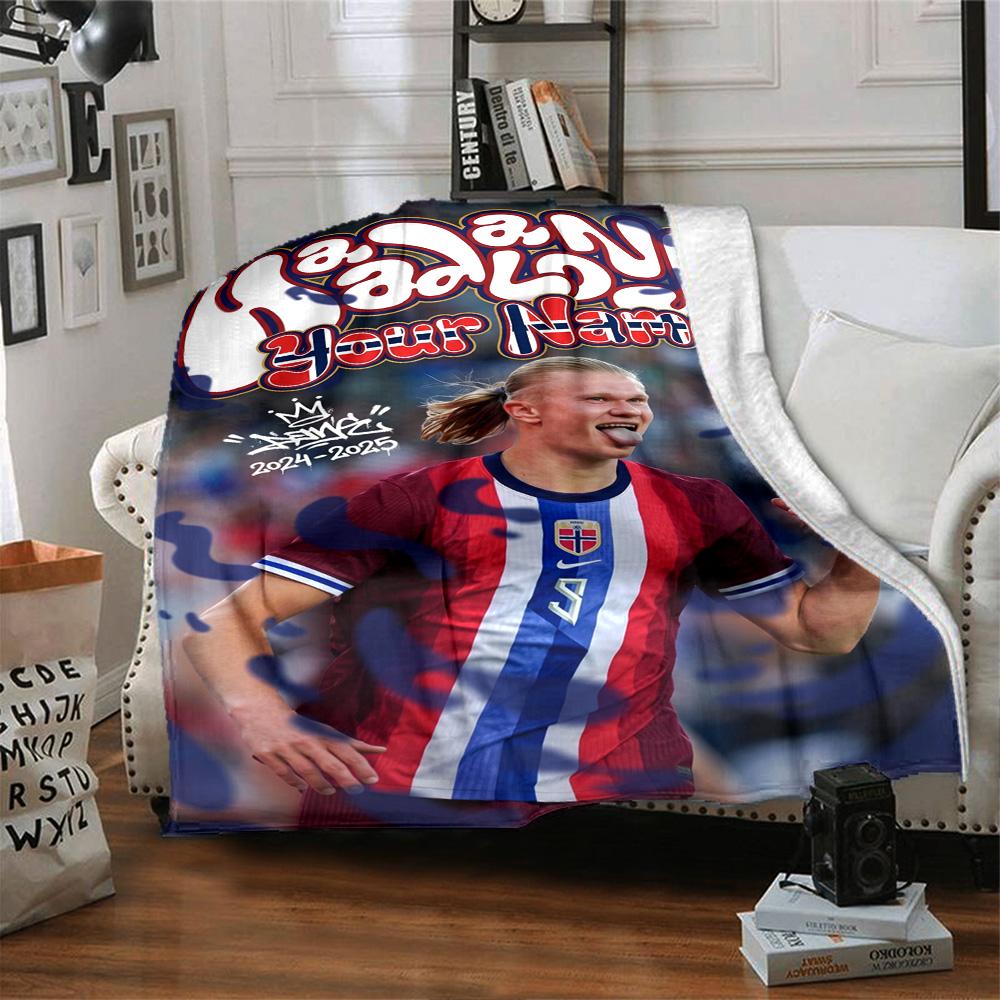 Haaland Customize Your Name Blanket Throw Personalized Blanket Comfortable Versatile for Sofa Seaside Couch Bedding for All Occasions