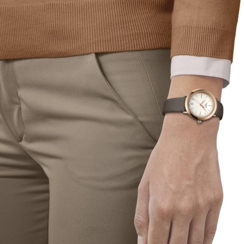 Tissot Женские часы Star Halo Series с кварцевым механизмом, 33 мм, белый циферблат, корпус из нержавеющей стали, кожаный ремешок, T929.210.46.266.00