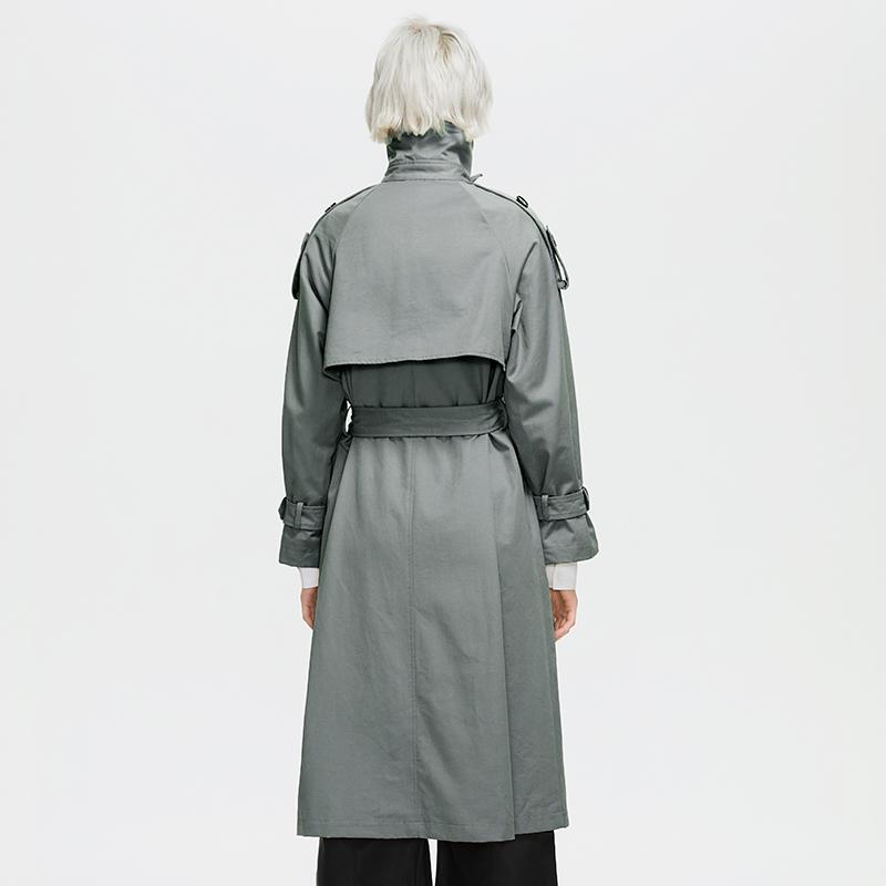 Тренч Ziai с длинными пуговицами и карманами для женщин на весну и осень