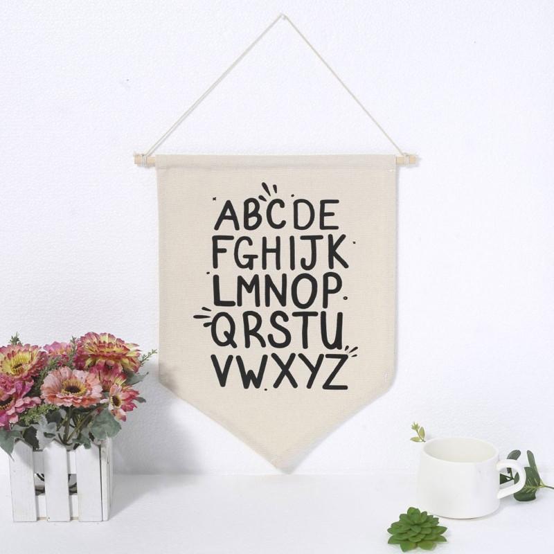 Canvas Banner Flag Wall Hanging Decor Jewelry Storage Case Canvas Display Kids Children Aesthetic Home Bedroom Wall Decoration