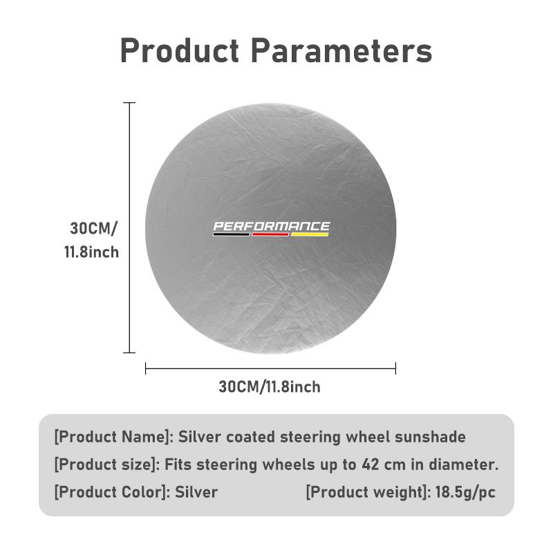 Car Steering Wheel Sun Shade Cover Silver Coated Cloth Heat Protection For BMW Performance M2 M3 M4 X1 X3 X4 X5 E87 X7 E91 G20 BA2