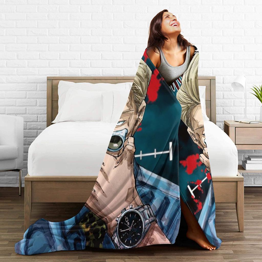 Нанами Кенто Магическая битва Фланелевое одеяло Годжо Сатору Магическая битва Супермягкий плед для постельного дивана Спальня Квилт