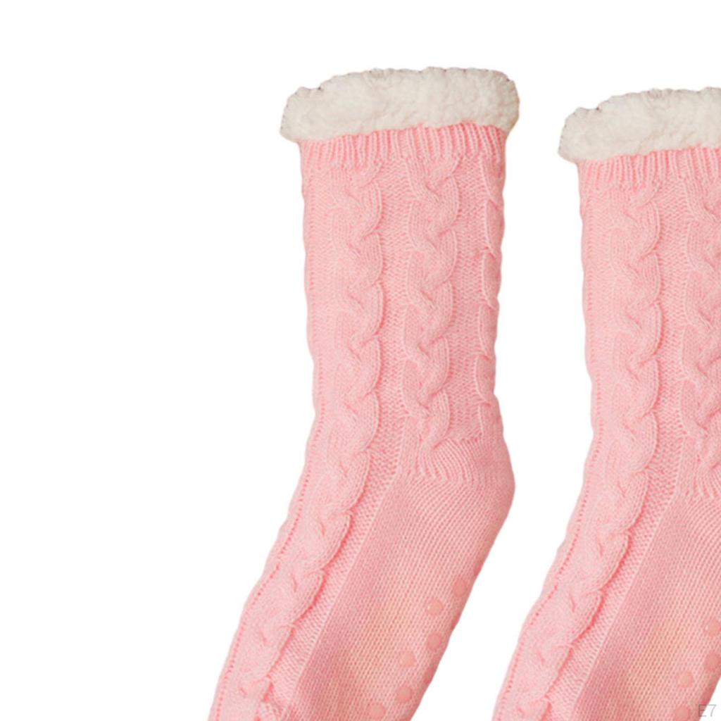 Зимние домашние нескользящие термоноски, напольные толстые бархатные повседневные тапочки, плюшевые гетры