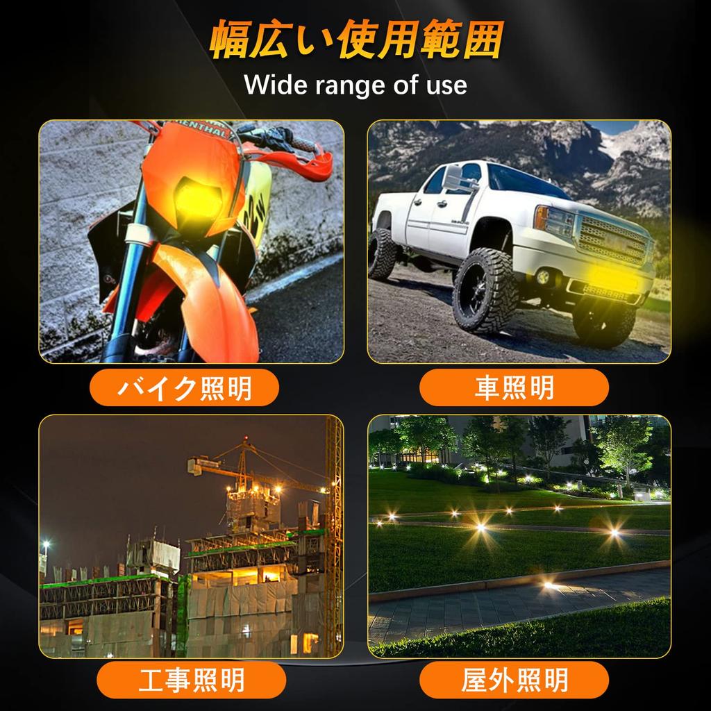 CLOWICSR Фара противотуманная высокой яркости, Светодиодная рабочая фара, Палубный свет, Рабочий свет, Желтый (3000K)