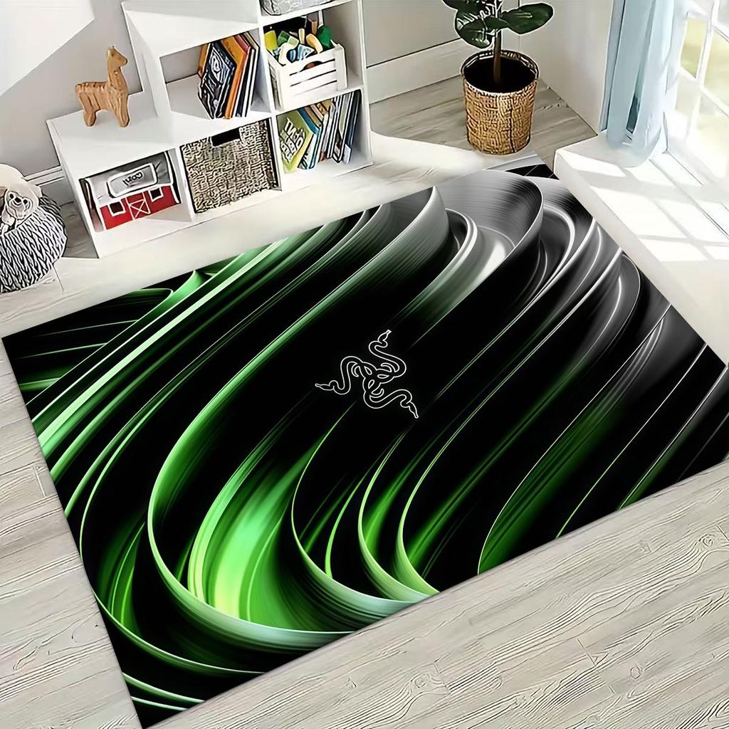 Модный ковер с логотипом Razer в стиле мото-арт для спальни, гостиной, дивана, домашний придверный коврик, большой детский нескользящий напольный коврик