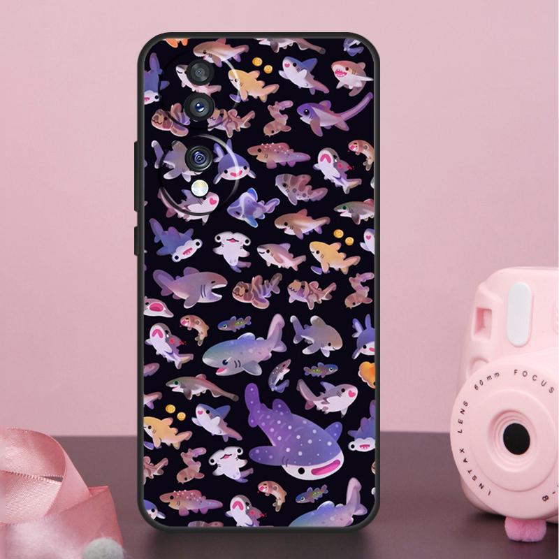 Чехол со китовыми акулами для Honor 90 70 50 10 Magic 5 Lite Magic 6 Pro X7 X8 X9 X6a X7a X8a X9a X9b X8b