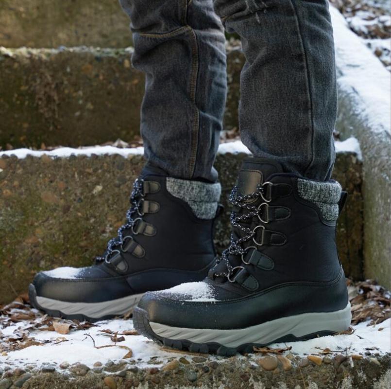 Men Winter Snow Boots For Waterproof Genuine Leather Wool Sneakers Super Warm Men's Boots Outdoor Male Hiking Boots Work Shoes