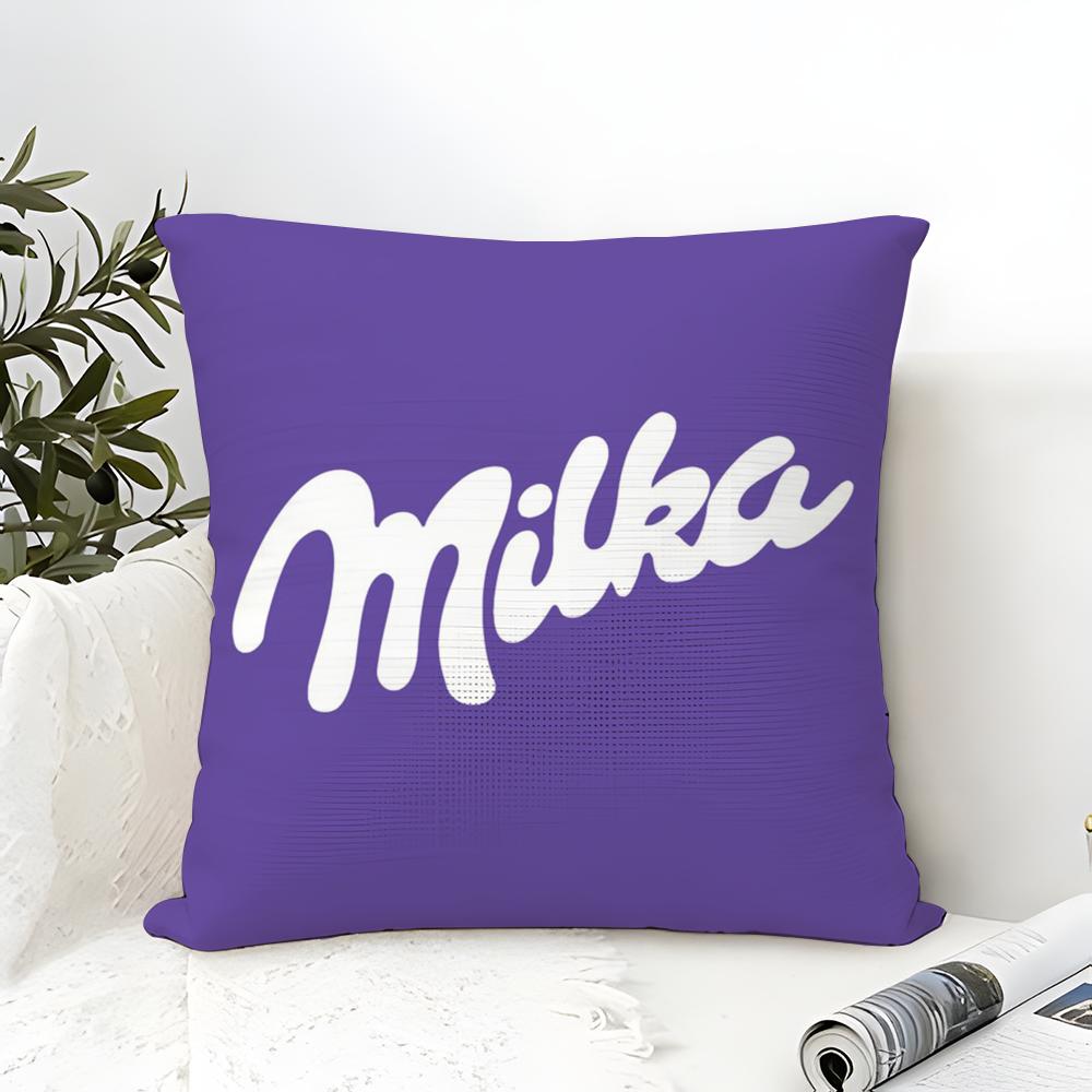 Забавная фиолетовая наволочка Milka из хлопково-льняной ткани, квадратная, на молнии, для дома, декора гостиной