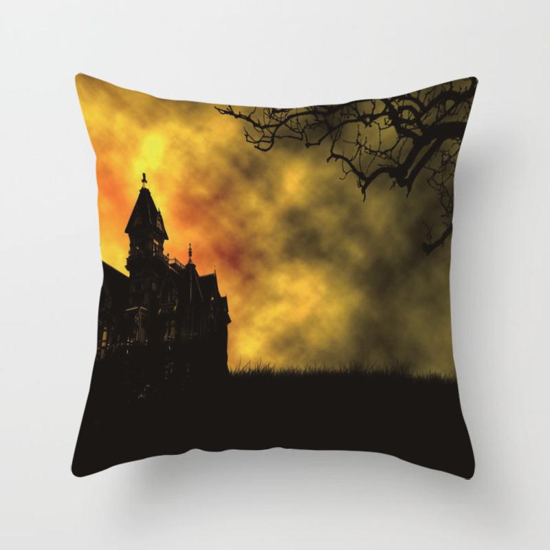 Хэллоуин тема ужас тыква летучая мышь принт узор наволочка дома гостиная диван украшения квадратный пледы наволочка