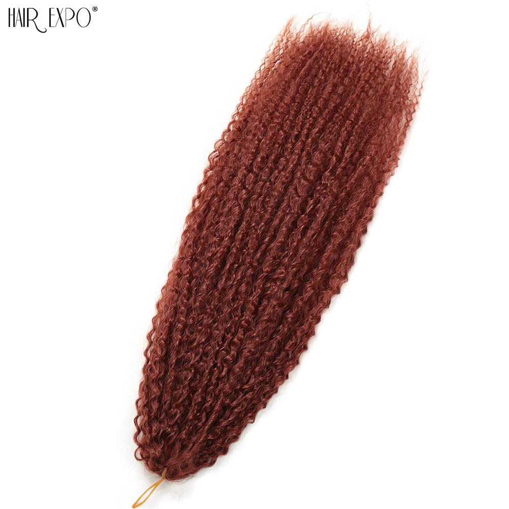 20"28"Afro Yaki Kinky Curly Crochet Braids Hair Synthetic Crochet Hair Extensions Soft Ombre Pink Purple Marley Hair For Braids