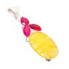 Yellow Aventurine, Ruby Gemstone 925 Sterling Silver Jewelry Pendant 2.56" AH-5190