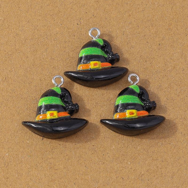 10 шт. Милые смоляные Хэллоуинские подвески Летучая мышь Призрак Тыква Подвески для сережек Ожерелья Браслета DIY Аксессуары для изготовления украшений