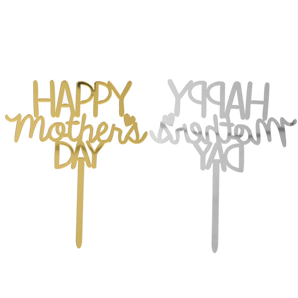 10 шт. Вставка для торта Топпер для вечеринки в честь Дня матери Украшения на день рождения Фестивальная шпажка Акриловые торты