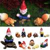 Landscape Decorations Resin Dwarf Statue Fairy Garden Cartoon Animal Miniature Gnome Figurines