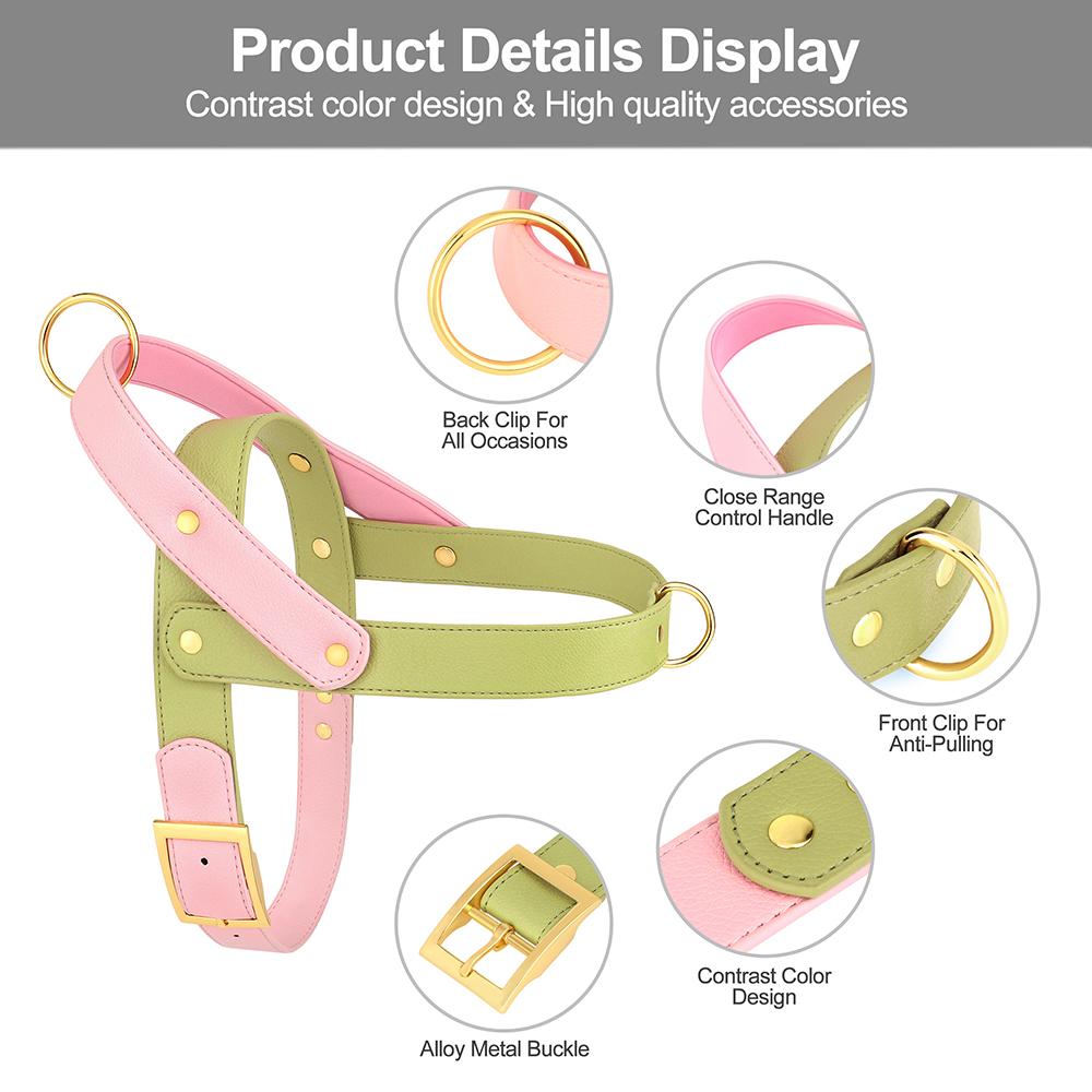 Кожаная шлейка для собак без рывков, маленькая, средняя, большая, жилет для питомца питбуля, прочная, регулируемая, для собак мопса, питбуля