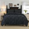 Хлопковый постельный комплект Elegant Comfort с плиссированным узором пинтак 3 предмета: пододеяльник и 2 наволочки, с угловыми завязками