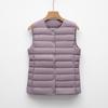 Женский легкий пуховый жилет - Без рукавов, Короткий, Круглый вырез горловины, для Осени/Зимы