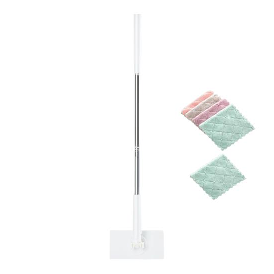Автоматическая швабра с зажимом для ткани и тряпкой, вращающаяся на 360 градусов удлиненная швабра, сухая/влажная двойная швабра для уборки дома