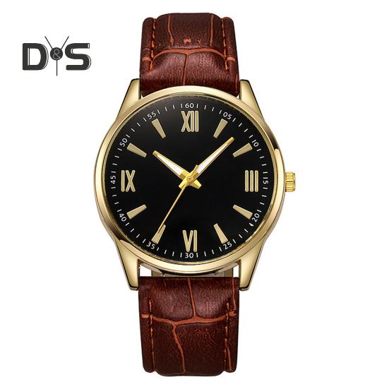 Мужские деловые часы с круглым циферблатом и ремешком из искусственной кожи, кварцевый механизм, для подростков и взрослых, наручные часы для торжественного платья, модные ювелирные изделия, аксессуары
