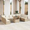 VidaXL 11-Piece Garden Sofa Set with Cushions Poly Rattan Beige 3349763