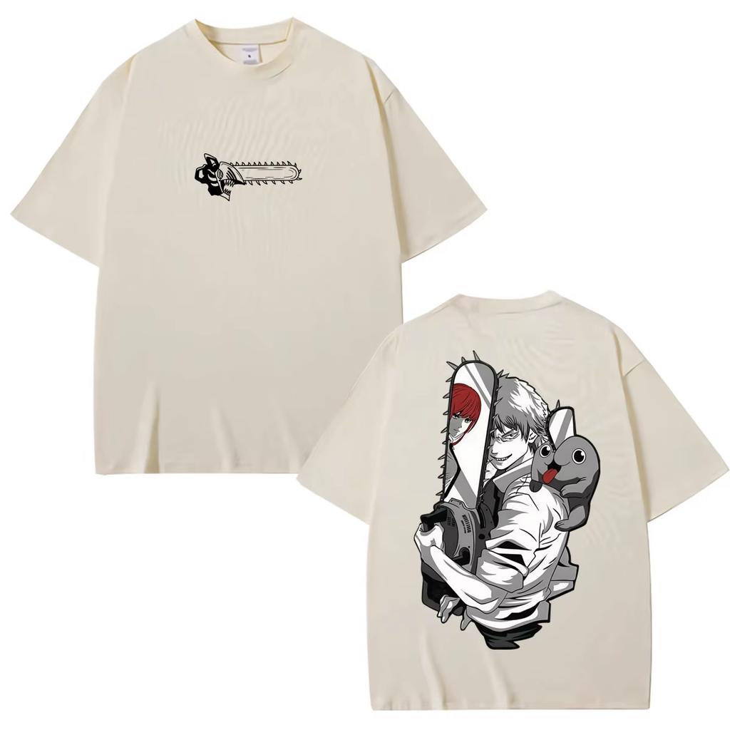 2026 Summer Hot Sale Japan Anime Chainsaw Man Denji Retro T-shirt Men Women Vintage Top Hip Hop Streetwear Oversized T-shirt