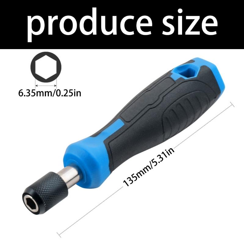 1/4inch (6.35mm) Ratcheting Screwdriver Bit Holder Handle Multifunctional Magnetic Bit Driver For Home Maintenance Tool