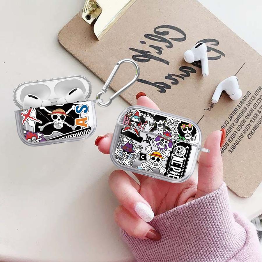 Case For Airpods 2 Pro 4 3 1 Pro2 Pro3 Clear Earphone Cases Cover OneS P-ieceS LuffyS Logo