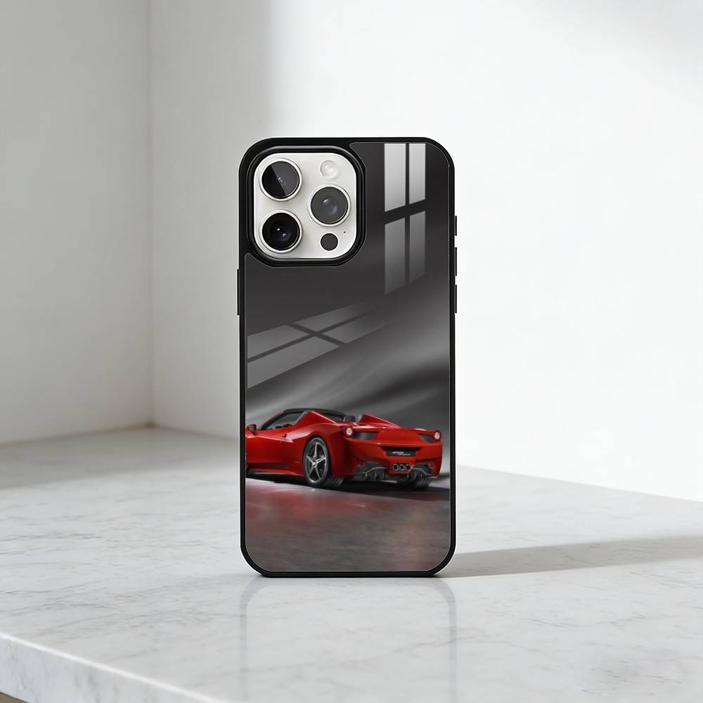 Чехол для телефона Supercar F-FerriiS 458 Italia Для iPhone 17, 16, 15, 14, 13 Plus, Pro Max Магнитный Для Magsafe Беспроводной Зарядки