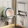 Foldable Wall-Mounted Aluminum Basin Rack Bathroom Kitchen Dormitory No Drilling Storage Holder
