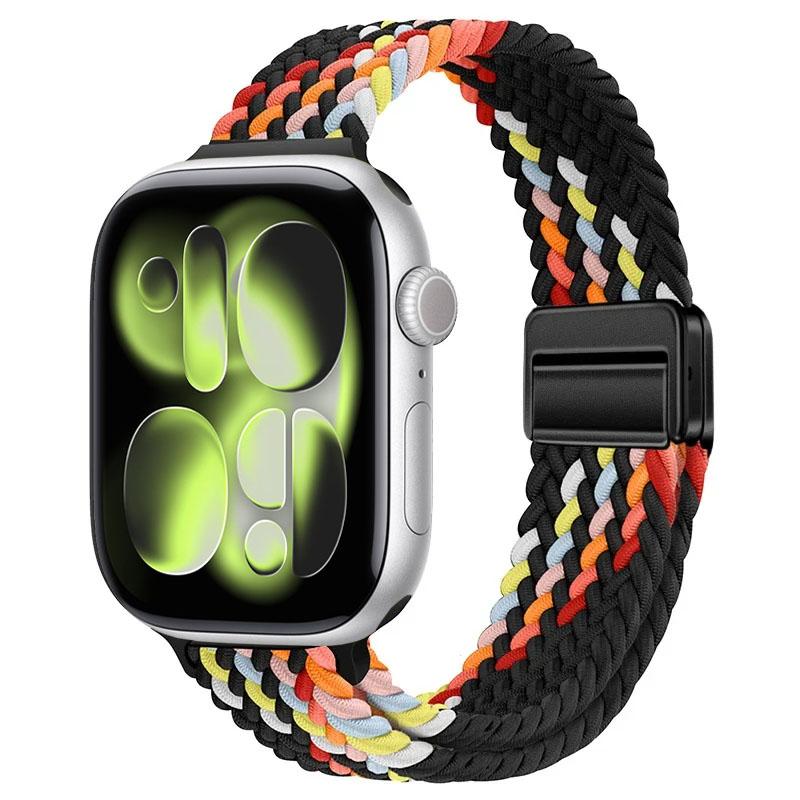 Плетеный нейлоновый ремешок для Apple Watch Ultra 3 49 мм 11 10 46 мм 42 мм Браслет с магнитной застежкой IWatch 9 8 7 41/45 мм 6 5 4 SE 44/40 мм