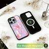 Pink Butterfly Pattern Phone Case For iPhone17,16,15,14,13,12,11 Plus,Pro Magnetic For Magsafe Wireless Charging