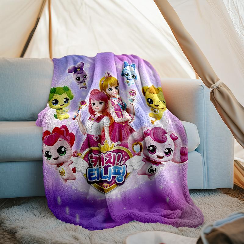 Twinkle Catch Teenieping Theme Printed Blanket - Perfect for Couch, Bed, Travel & Outdoor Use | Machine Washable, Cozy & Durable.