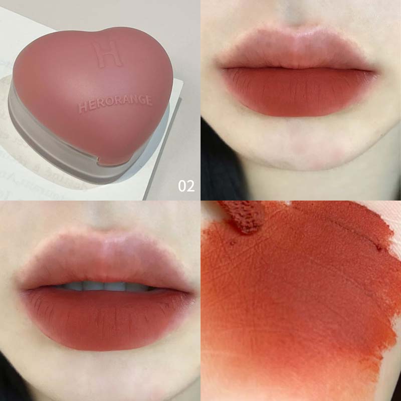 Губная помада для губ и щек двойного назначения HERORANGE Natural All-match Matte Monochrome Blush Cream с кисточкой