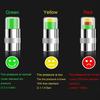 Bouchons de valve - 4 pièces - Métal chromé &amp; PC - Indicateurs colorés (argent, rouge, jaune, vert) - 23x11,5 mm