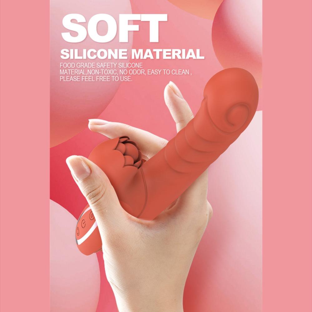 1 шт. Толкающий вибратор Секс-игрушка для 3 в 1 Толкающий фаллоимитатор Стимулятор клитора Вибратор для точки G Игрушка для взрослых с 7 толкающими 5 постукиваниями 10 режимами вибрации