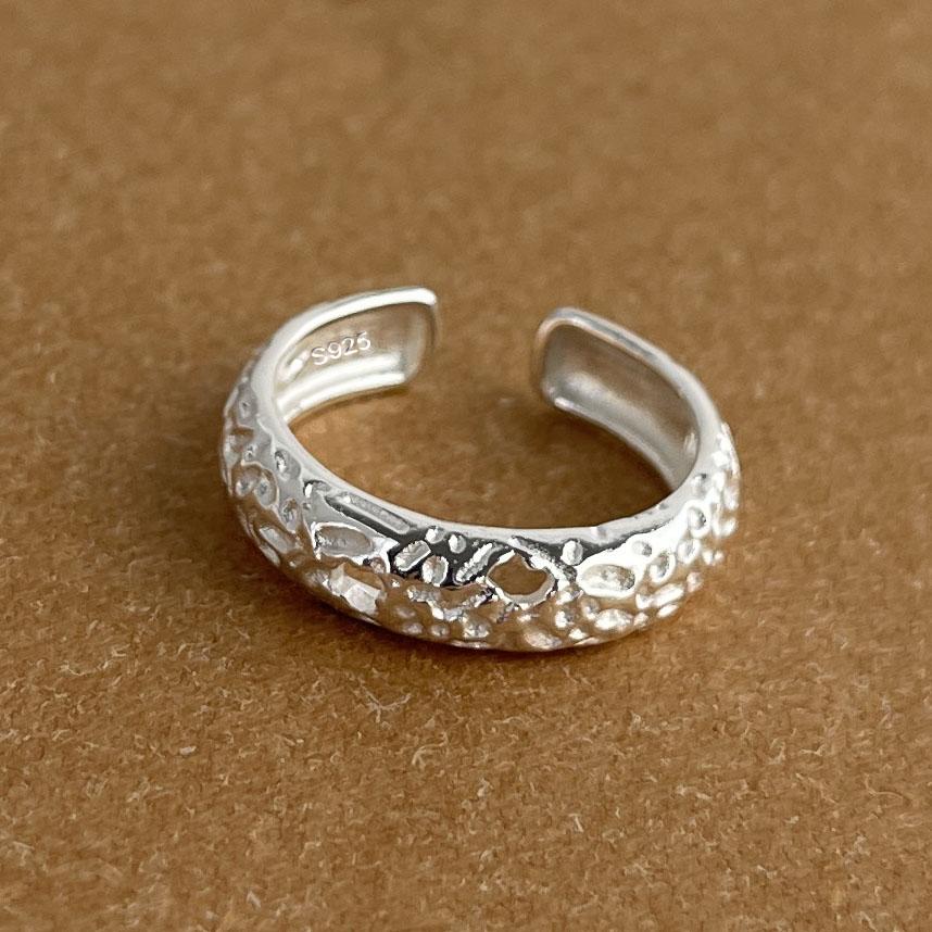 925 Sterling Silver Rings for Women Couple Minimalist Handmade Simple Flower Heart Ring Fine Jewelry Gift Prevent Allergy
