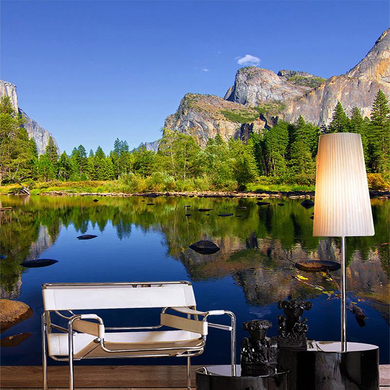 Озеро Пейзаж Природа Обои Гостиная Столовая Интерьер Декор Classic3D Фреска