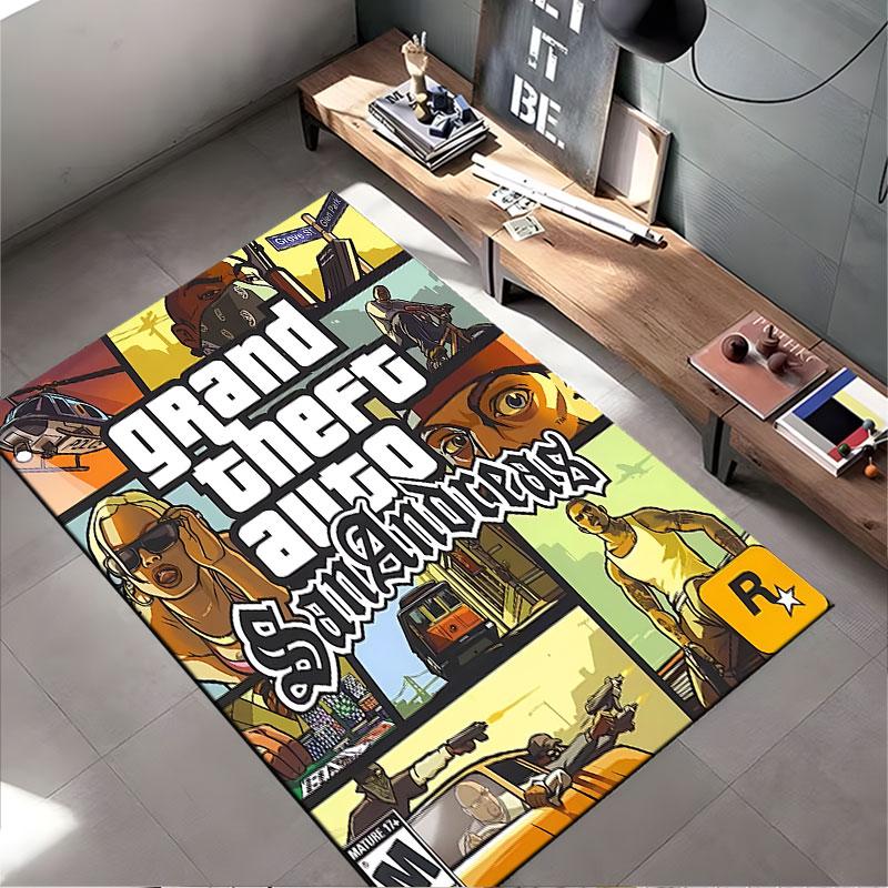 Grand Theft Auto San Andreas подходит в качестве нескользящего коврика для гостиной или дивана в спальне