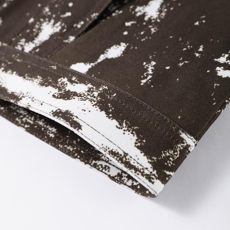 Irregular Printing Zipper Long Sleeved Jacket Women Casual Turndown Collar Short Coat Fashion Street Style 2025 Spring and Summer New